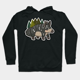 Cute Mountain Tapir Illustration - Adorable Animal Art Hoodie